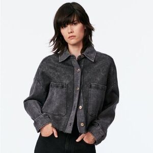 NWT Zara WASHED EFFECT SHORT OVERSHIRT (L)